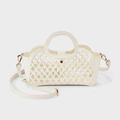 Jelly Mini Cage Tote Crossbody Bag - A New Day™ Cream