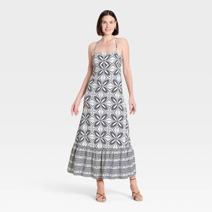 Women's Open-Back Maxi Dress - A New Day™ Cream M
