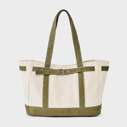 Canvas Large Belted Tote Bag - Universal Thread™ Green