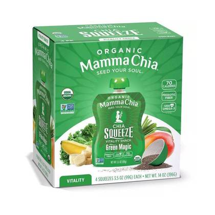 Mamma Chia Fruit Green Magic Pouches - 14oz/4ct