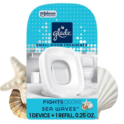 Glade Small Room Freshener Starter Kit for Bathrooms & Small Spaces - Sea Waves - 0.25oz: Oil Non-Powered