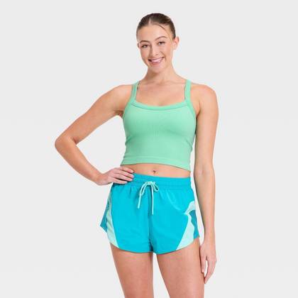 Women's Seamless Cropped Support Tank Top - JoyLab™ Green XS