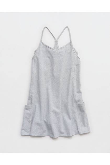 OFFLINE By Aerie OG Cotton Racerback Mini Dress Medium Heather Gray