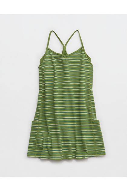 OFFLINE By Aerie OG Cotton Racerback Mini Dress Olive Moss