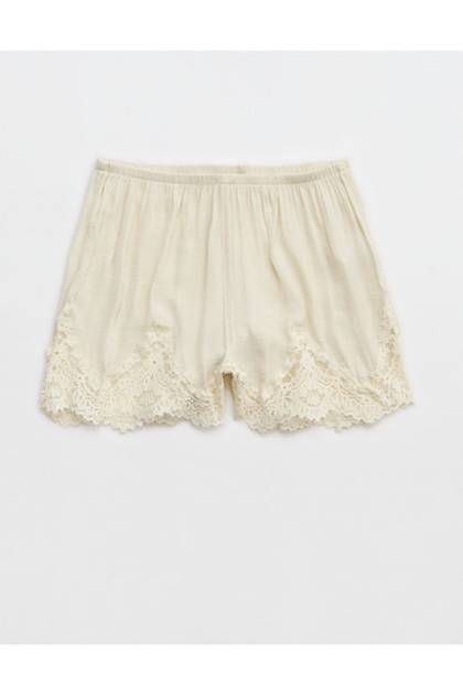 Aerie x Emily + Meritt Satin Lace Short Sea Salt