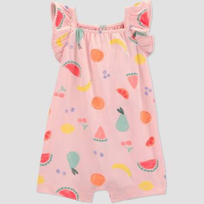 Carter's Just One You® Baby Girls' Fruit Ruffle Romper - Pink Newborn