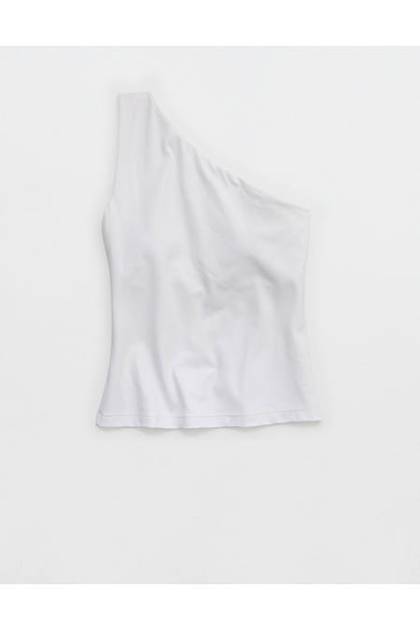 OFFLINE By Aerie Real Me XTRA One Shoulder Tank Top White