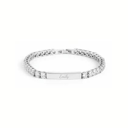 Custom Bar Tennis Bracelet (Silver)
