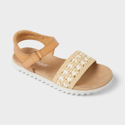 Toddler Girls' Casual Footbed Sandals - Cat & Jack™ Natural 4T