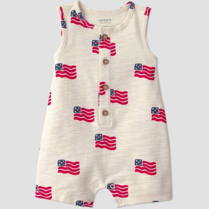 Carter's Just One You® Baby Boys' USA 4th of July Romper - Cream 3M