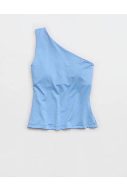 OFFLINE By Aerie Real Me XTRA One Shoulder Tank Top Horizon Sky