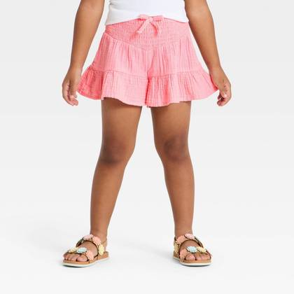 Toddler Girls' Smocked Woven Shorts - Cat & Jack™ Pink 2T