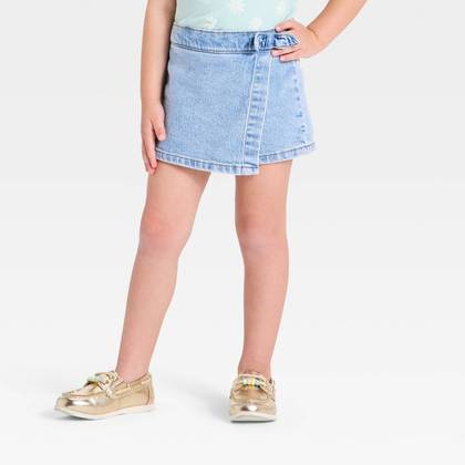 Toddler Girls' Denim Skort - Cat & Jack™ Light Wash 12M