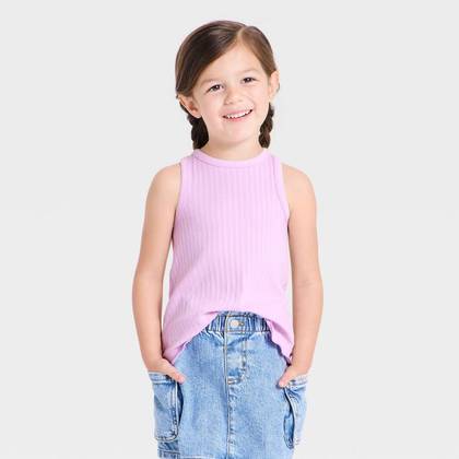Baby Girls' Solid Ribbed Tank Top - Cat & Jack™ Purple 12M