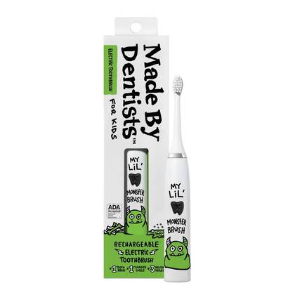 Made by Dentists Kids' Rechargeable Electric Toothbrush with Timer 3 Brush Heads and Charger - White: Soft Bristles, Compact Design