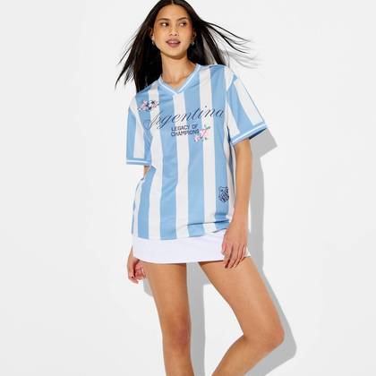 Women's Argentina Floral Short Sleeve Graphic Jersey T-Shirt - XS