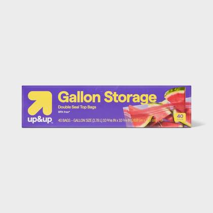 Gallon Storage Bags - 40ct - up&up™: Double Seal Lock, Multipurpose, BPA-Free