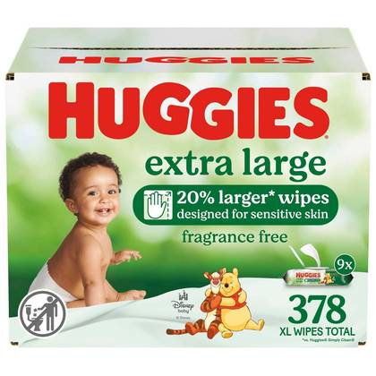 Huggies Unscented XL Baby Wipes - 378ct - 9pk