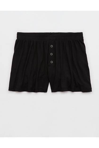 Aerie Superchill® Modal Rib Boxer True Black