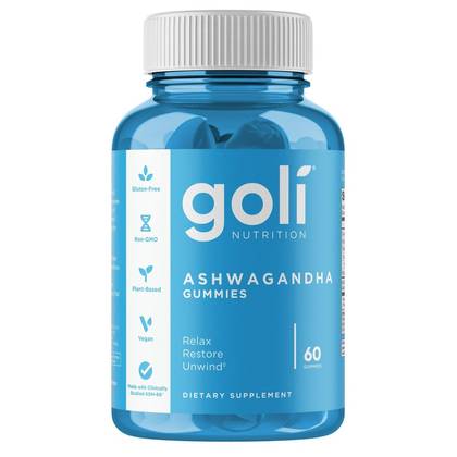 Goli Nutrition Ashwagandha Vegan Gummies - 60ct: Dietary Supplements, Herbal, 150mg Ashwagandha per Serving