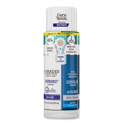 GuruNanda Whitening Dual Barrel Mouthwash - 20 fl oz (1.25 pt) (591 mL)