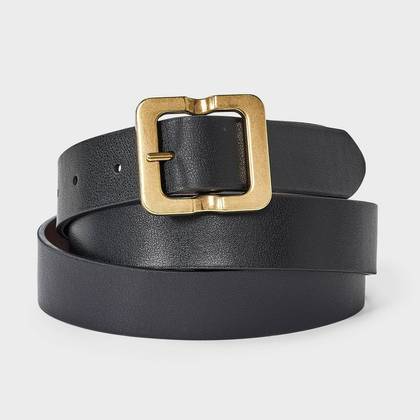 Indented Reversible Center Bar Belt - A New Day™ Black/Brown XS