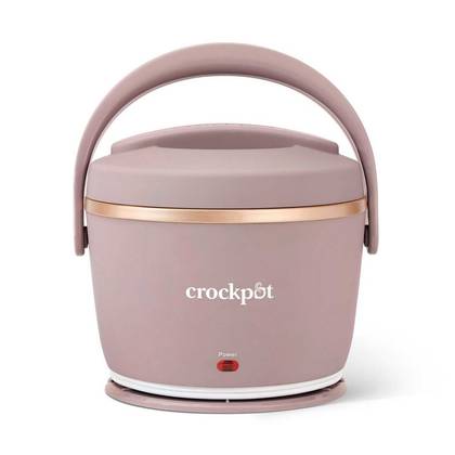 Crock-Pot 20oz Lunch Crock Food Warmer Sphinx Pink: Personal Slow Cooker, Dishwasher-Safe, Locking Lid, 50W, Stainless Steel