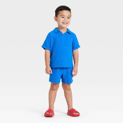 Baby Boys' 4th of July Americana Jacquard Set - Cat & Jack™ Blue 12M