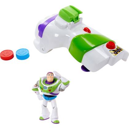 Disney and Pixar Toy Story Buzz Lightyear & Rapid Disc Blaster Bundle with 7 Inch Figure, 10 Discs