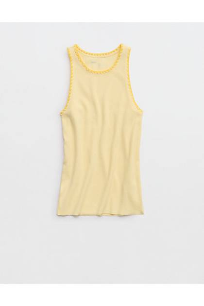Aerie High Neck Tank Top Citron