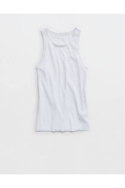 Aerie High Neck Tank Top White