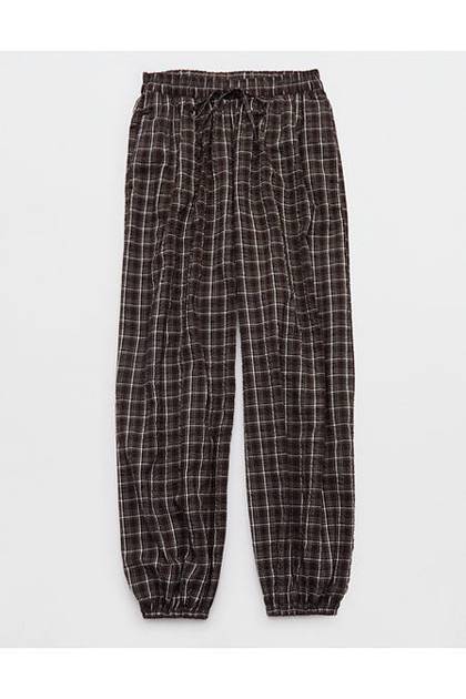 Aerie Seersucker Balloon Pant Deep Earth