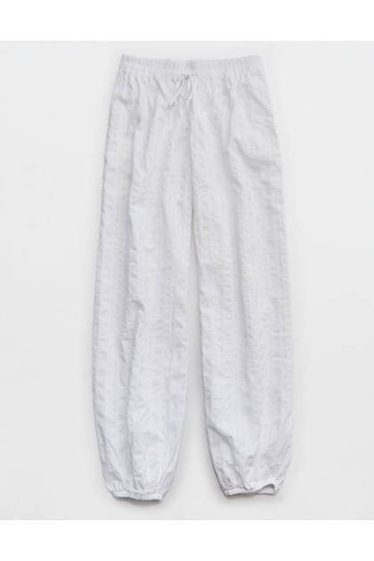 Aerie Seersucker Balloon Pant White