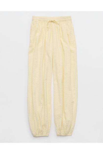 Aerie Seersucker Balloon Pant Cozy Yellow
