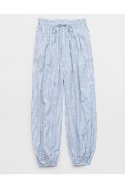 Aerie Seersucker Balloon Pant Monaco Blue