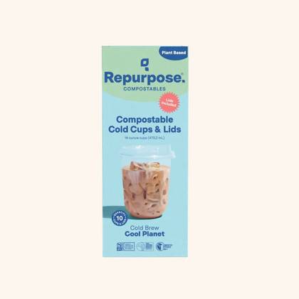 Repurpose Disposable Cold Cup & Lid Set Compostable - 16 fl oz/10ct