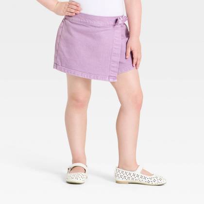 Toddler Girls' Denim Skort - Cat & Jack™ Lilac Purple 2T