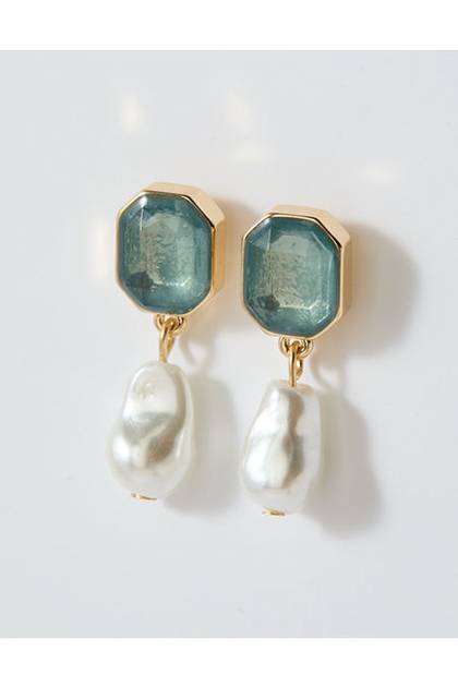 Aerie Gem Pearl Earrings Plum