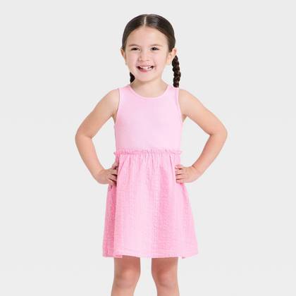 Baby Girls' Tank Woven Dress - Cat & Jack™ Pink 12M