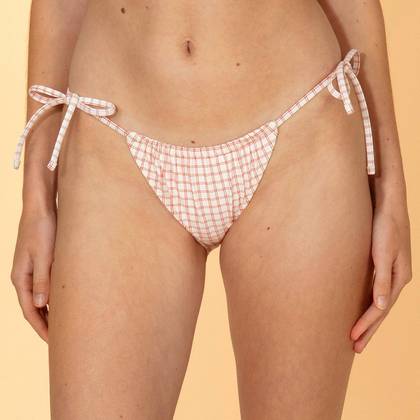 Solid & Striped Women's Gingham Side-Tie Bottom -Multicolor S
