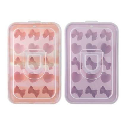 Cook With Color 2pk Bows and Hearts Ice Molds