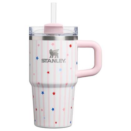Stanley 20 oz Stainless Steel H2.0 FlowState Quencher Tumbler Pink Starry Stripes