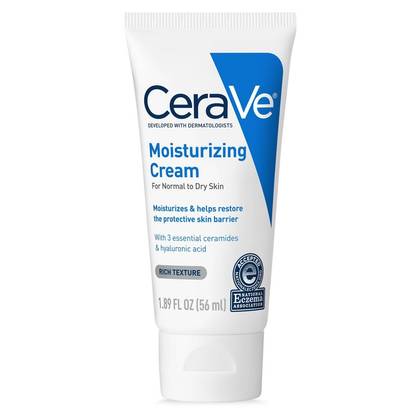 CeraVe Moisturizing Face & Body Cream for Normal to Dry Skin – 1.89 fl oz: Deep Hydration, Noncomedogenic, Paraben-Free