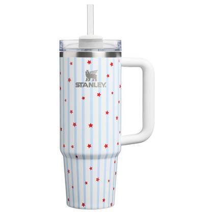 Stanley 30 oz Stainless Steel H2.0 FlowState Quencher Tumbler Blue Starry Stripes