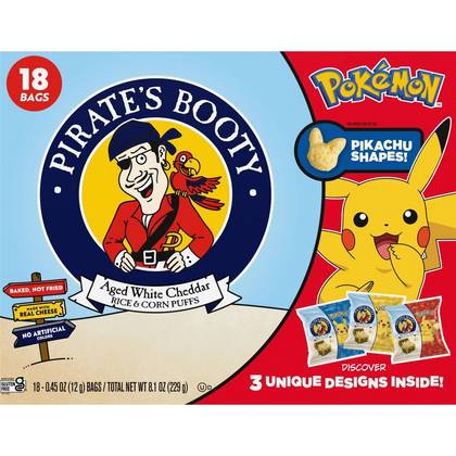 Pirate's Booty Pikachu Shape Chips Multipack - 8.1oz/18ct