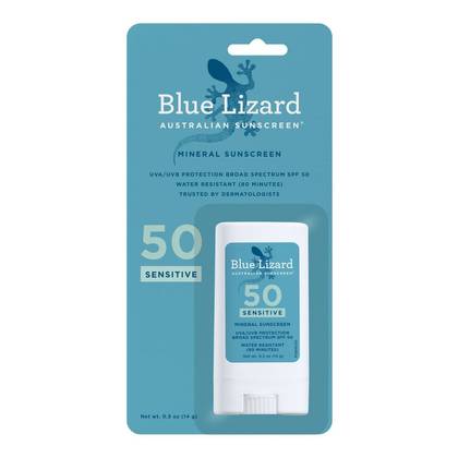 Blue Lizard Sensitive Mineral Sunscreen Stick - SPF 50+ - 0.5 oz: No Fragrance, Paraben-Free, Whole Body, Vegan