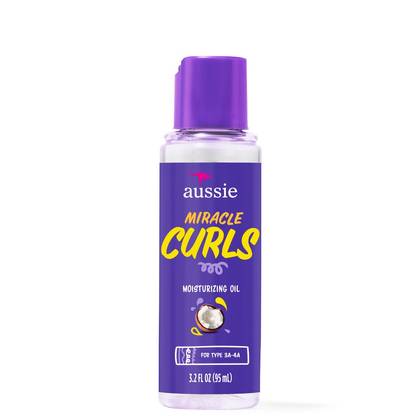 Aussie Miracle Curls Curl-Defining Oil Hair Treatment with Jojoba Oil - 3.2 fl oz: Paraben-Free, Contains Coconut Oil, Berry & Grapefruit Scented