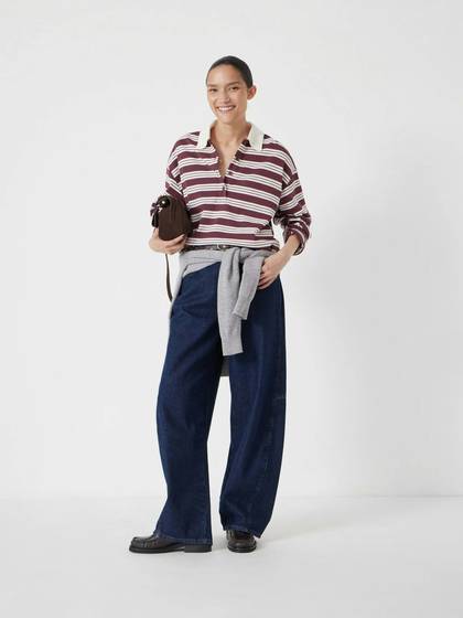 Cotton Striped Polo Top
