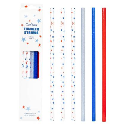 CharCharms 6pk 4th of July Stars Straws