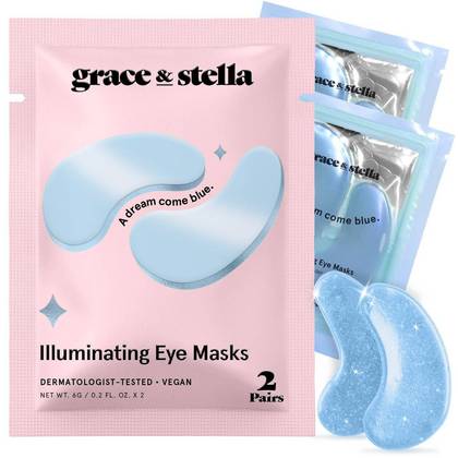 Grace & Stella Under Eye Mask - Blue - 2ct: Moisturizing, Brightening, Anti-Aging, Paraben-Free